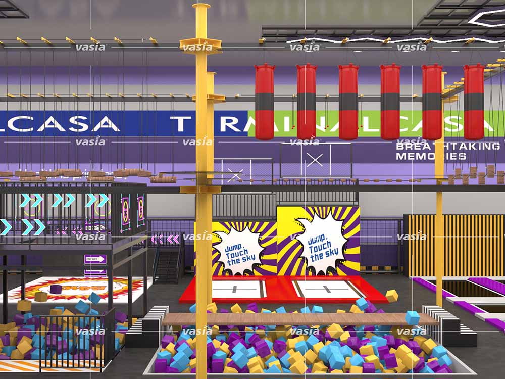 Parque infantil interior con trampol&iacute;n S0392