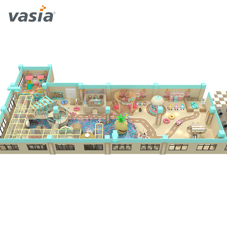 Plano de juegos interiores con lista de precios