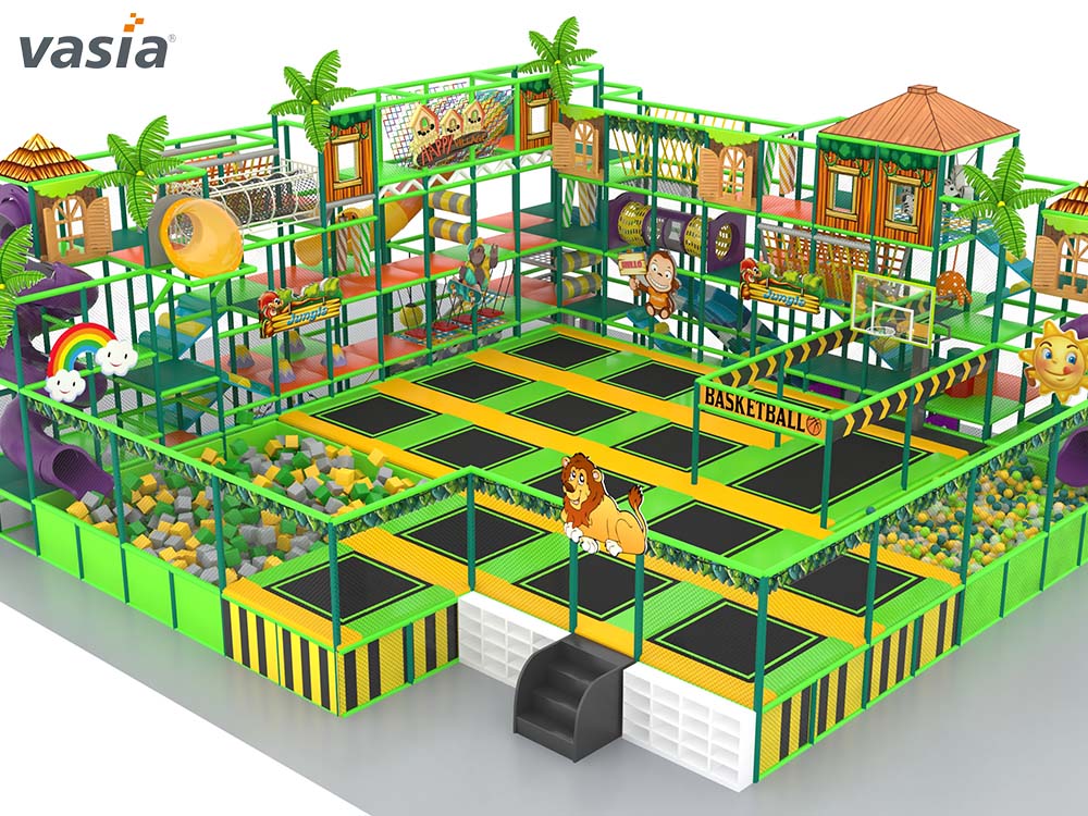 Patio de juegos interior con trampol&iacute;n S060