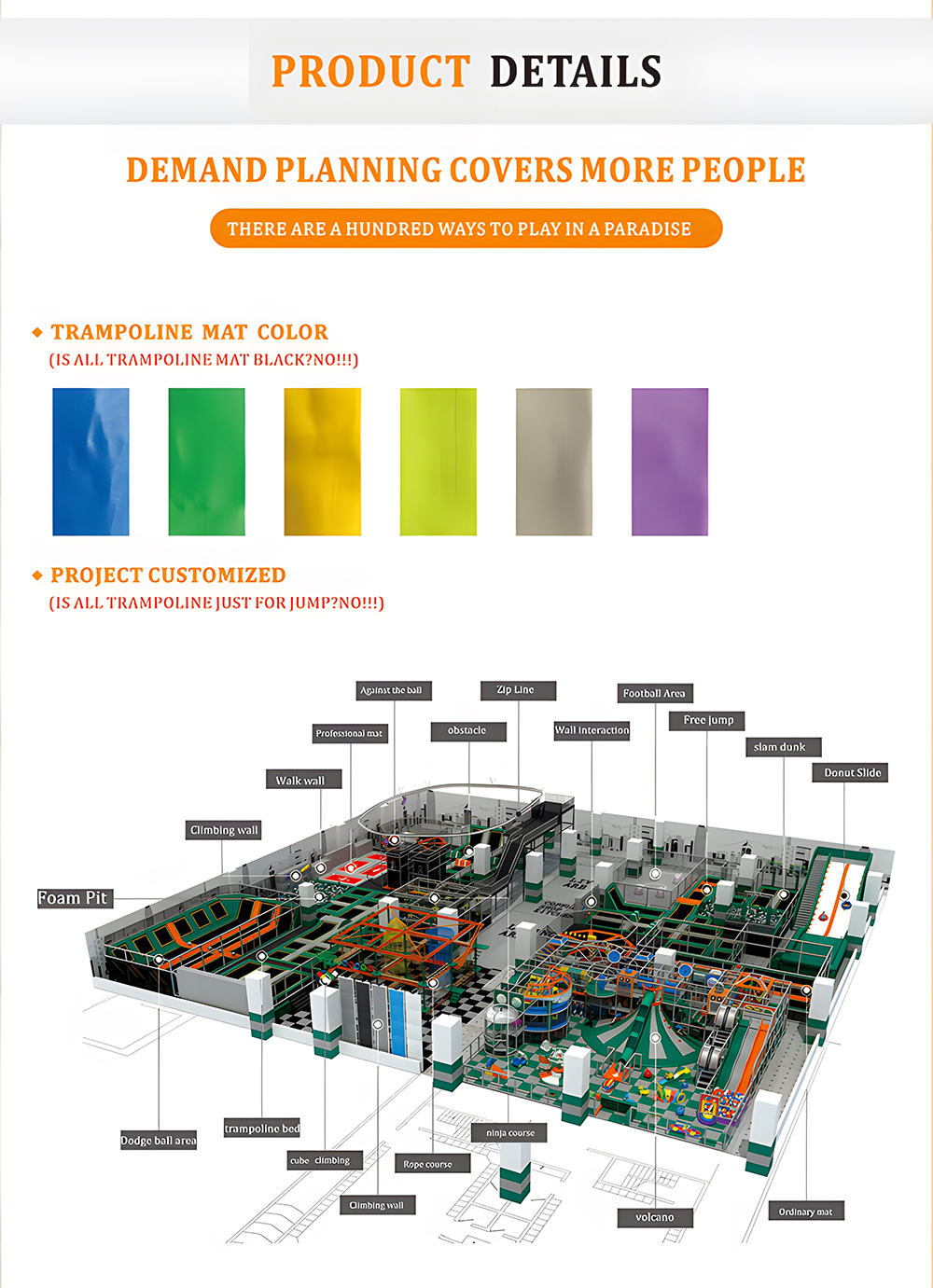 Parque de trampolines cubierto S0407