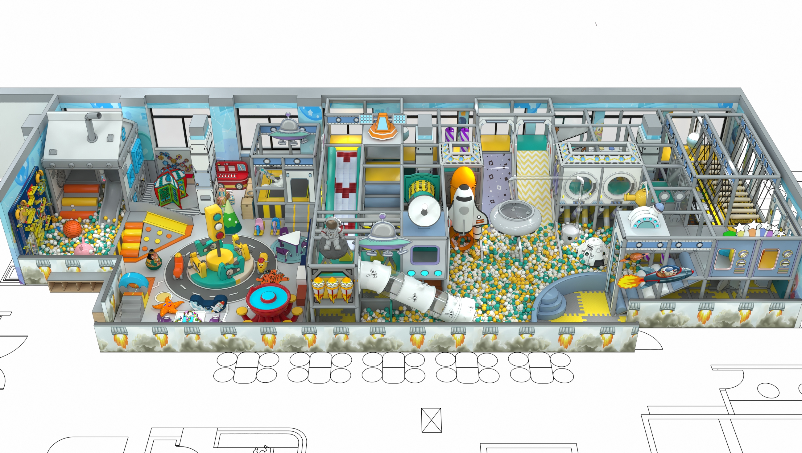 Creación de una zona de juegos interior moderna y adaptada a los niños en la India