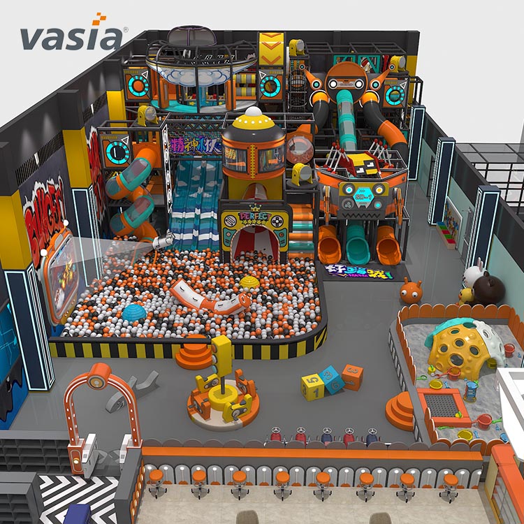 Patio de juegos interior con trampolín personalizable-Vasia