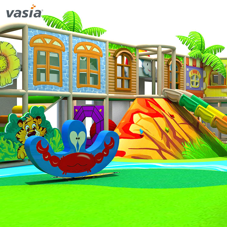 Nuevo diseño de parque infantil cubierto con tema de jungla, parque de juegos para niños 