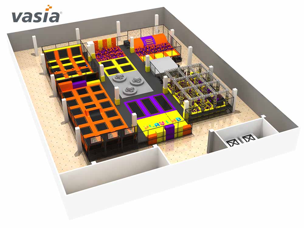Zona de juegos integrada con trampol&iacute;n S0436