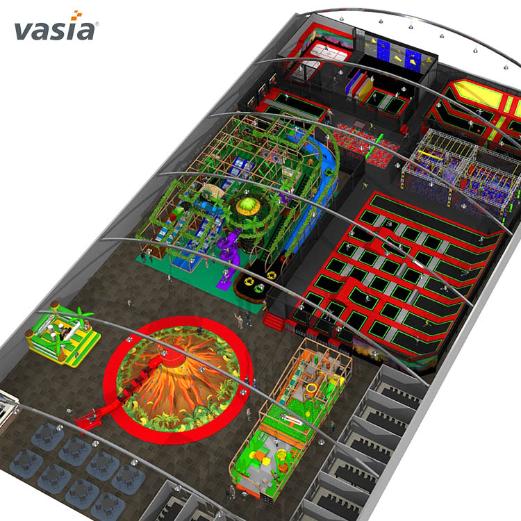 Parque de trampolines interior con pozo de espuma suave-Vasia