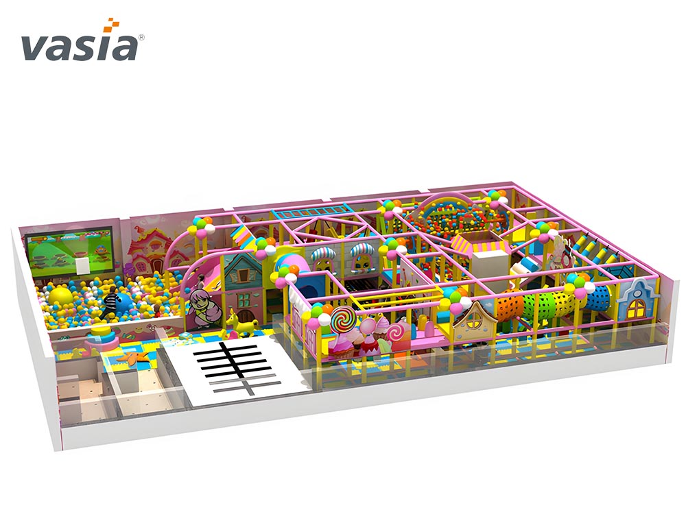 Parque infantil interior con tema de dulces W0032